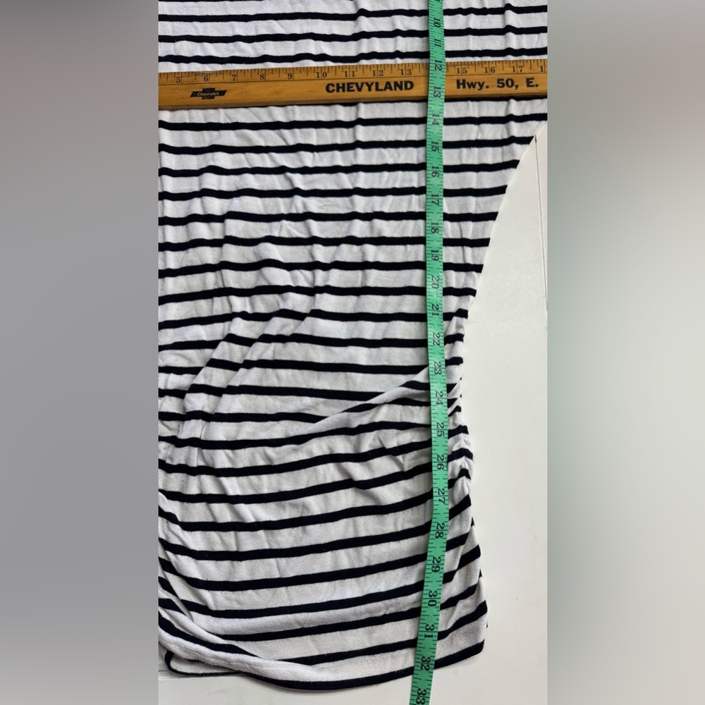 Alice + Olivia Women’s Size Medium Black White Striped Jersey Tunic Dress - Picture 5 of 7